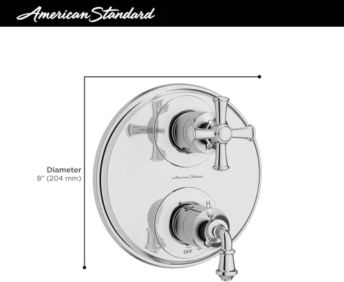 Vista 3 de American Standard TU052740.295 Delancey - Desviador de ducha integrado con 2 manijas solamente, níquel cepillado cepillado níquel