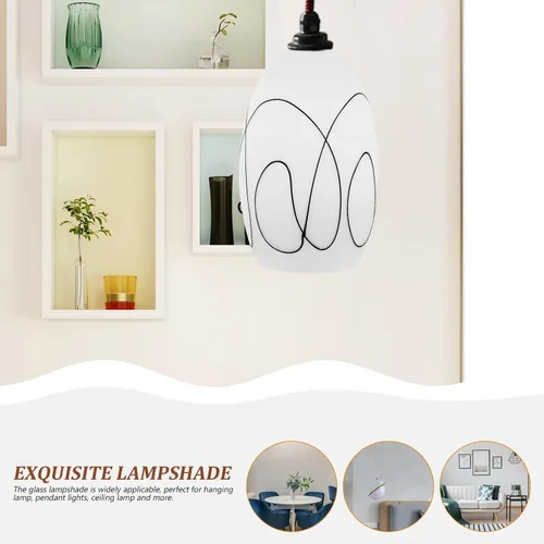 Vista 7 de OSALADI Elegante pantalla de cristal moderna lámpara colgante pantalla reemplazo lámpara cubierta para la luz de techo sala de estar