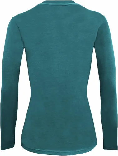 Vista 3 de Natural Uniforms Camiseta de manga larga con cuello redondo para mujer, paquete de 2 unidades, paquete múltiple de 2
