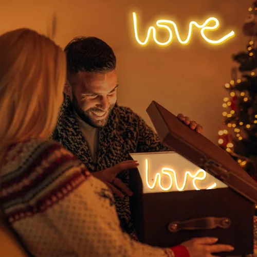 Vista 61 de Letrero de neón de amor para dormitorio, USB o batería, luz de neón para pared, luz de neón LED como letreros de pared de neón para niñas, letrero
