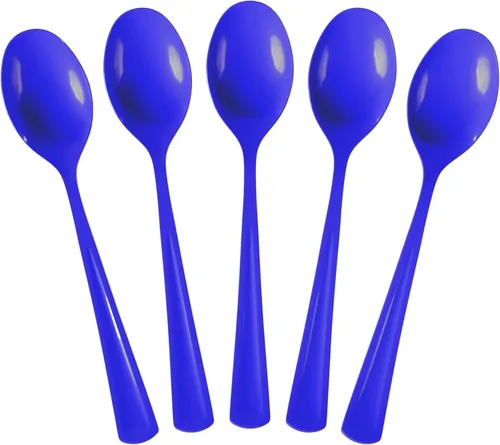 Vista 15 de Exquisite Cucharas de plástico negras, 50 piezas, cucharas negras, utensilios desechables, juego de cubiertos de plástico resistente