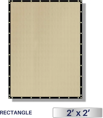 Vista 2 de Windscreen4less 2 x 2 pies, toldo de sol resistente de 480GSM impermeable con borde recto para toldo al aire libre, bloque UV para césped, patio
