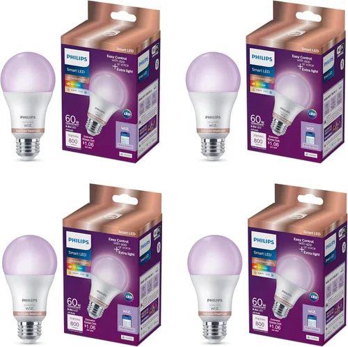 Vista 15 de Philips Smart Lighting - Bombillas conectadas, paquete de 2, color A19 60W 800LM E26 luces LED para interiores, bombillas inteligentes con detección