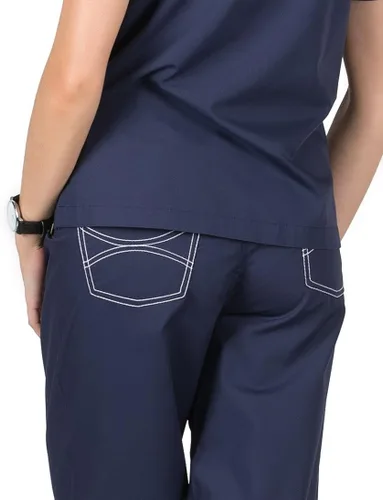 Vista 2 de Azul cielo Scrubs azul marino Shelby Scrub Bottoms