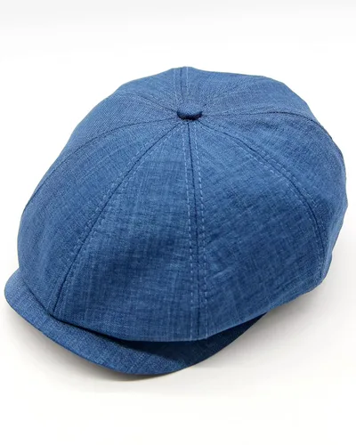 Vista 7 de Newsboy cap baker boy hat for men's cotton summer sun slouchy spring trendy blue (M=7 1/8=22 1/4=57)