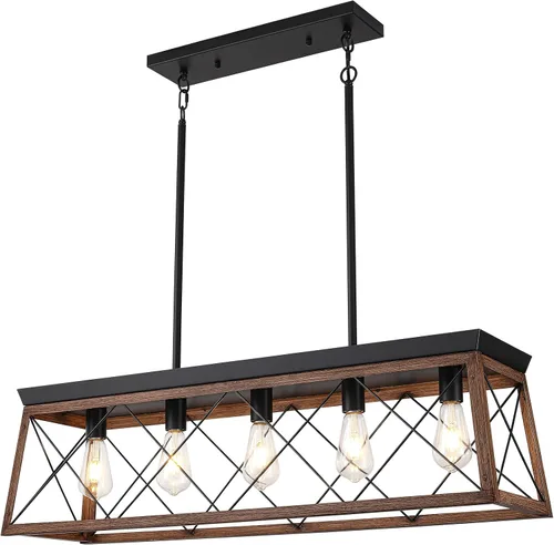 Vista 12 de Luupyia Lámpara de techo de granja de 2 luces, montaje semiempotrado, luz de techo blanca, rectangular, iluminación rústica, granja, pasillo