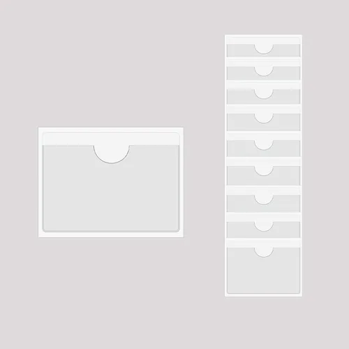 Vista 14 de Fundas adhesivas transparentes, de plástico, autoadhesivas, para tarjetas de índice, planificadores, armarios, estantes (1.18 x 3.74 pulgadas), 20