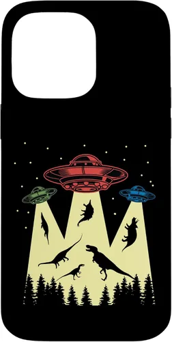 Vista 21 de Funda vintage de secuestro alienígena de dinosaurio para iPhone 17