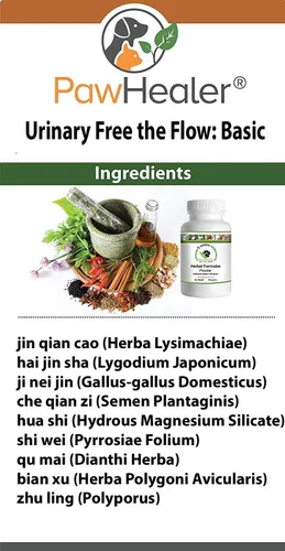 Vista 2 de Urinary Free The Flow-Basic - Cálculos en la vejiga para perros - Remedio natural prevención de piedras en perros - 1.76 oz - Polvo de hierbas