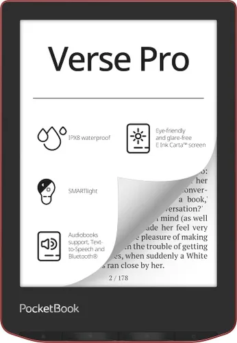 Vista 5 de PocketBook Verse Pro Lector de E-Libros Impermeable Pantalla táctil E-Ink Carta™ HD de 6'' amigable para los ojos Lector de Audio-Libros