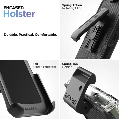 Vista 8 de Funda de cinturón para Samsung Galaxy S23 Ultra Holster, cubierta protectora delgada con soporte para teléfono (transparente) (transparente)