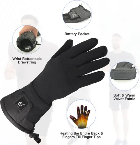 Vista 7 de Guantes térmicos para hombres y mujeres, batería recargable, para motocicleta, esquí, calentador de nieve, guantes para artritis