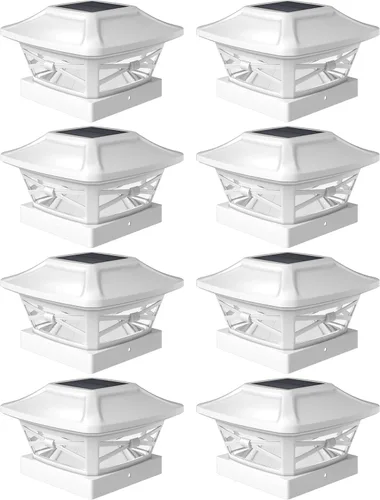Vista 10 de Davinci Lighting Renaissance Luces Solares para Tapas de Postes Exteriores - Incluye Bases para Postes 4x4 5x5 6x6 - Luz LED Brillante - Blanco