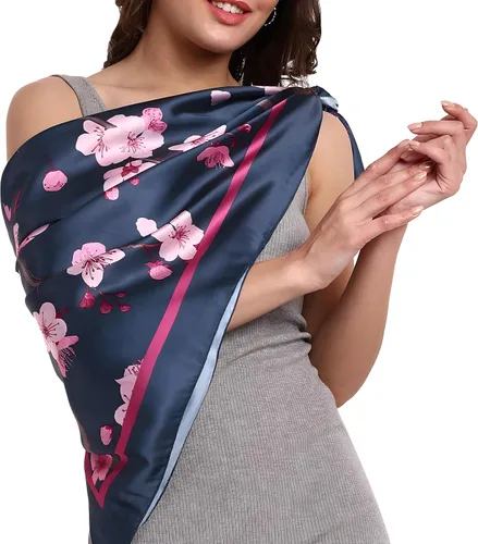 Vista 3 de CrossKulture Pañuelo cuadrado suave de seda de morera para bolso de mano, banda para el cuello, cinturón de nudos