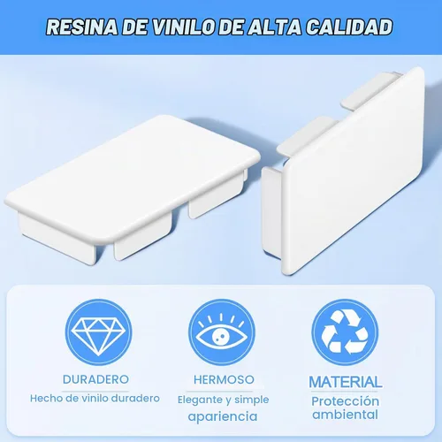Vista 3 de Xuhal Tapas internas de vinilo de PVC para riel de bolsillo, tapas de postes de valla de vinilo, piezas de valla de vinilo, dimensiones de los clips