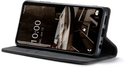 Vista 3 de Funda compatible con Samsung Galaxy A14 con tarjetero y función atril, funda protectora de piel para Galaxy A14 5G de 6.6 pulgadas (negro)