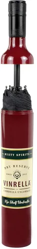Vista 3 de VINRELLA Sombrilla para botella de vino, paraguas para lluvia, paraguas portátil y compacto para viajes, paraguas impermeable y resistente al