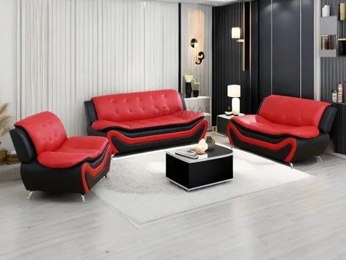 Vista 48 de Sofás de cuero, juego de sofás de sala, sofá para dormitorio, apartamento, juegos de muebles de sala de estar de cuero