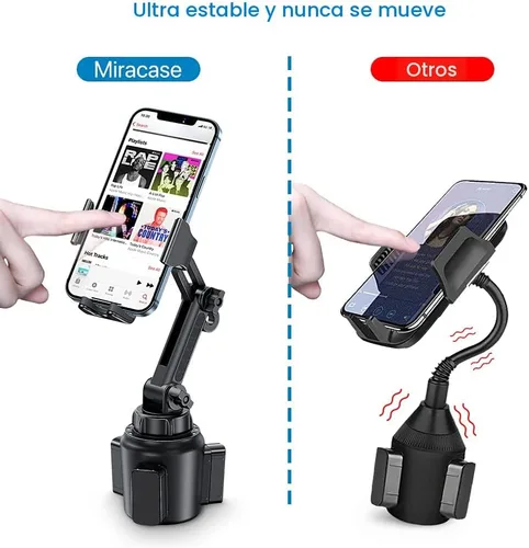 Vista 2 de Miracase Soporte Universal para Teléfono en Portavasos de Coche, [Versión Mejorada] Soporte Ajustable de Cuello Largo para Portavasos de Coche