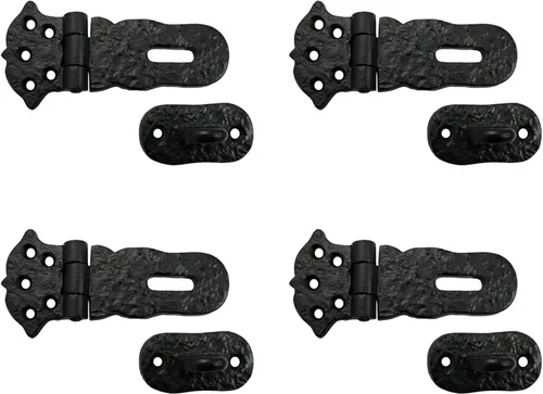 Vista 5 de Adonai Hardware Paran - Cerrojo de seguridad de hierro fundido antiguo resistente (4 pulgadas x 2 unidades, latón antiguo) para cofre del tesoro