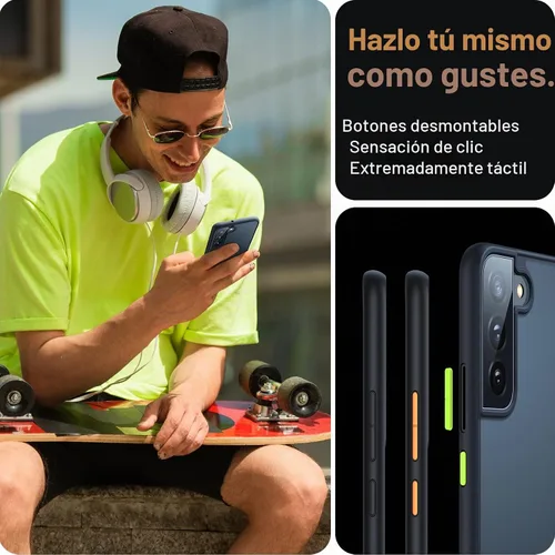 Vista 5 de Torras - Funda a prueba de golpes para Galaxy S22, [probada contra caídas de grado militar]. Parte trasera dura y translúcida mate y bordes suaves