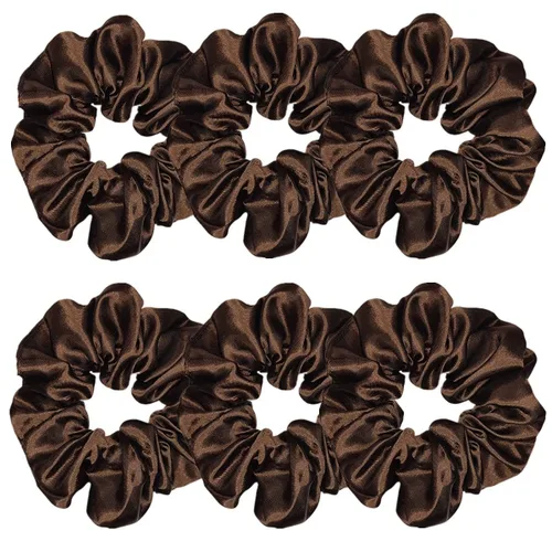 Vista 30 de 6 coleteros de seda satinada – Ligas suaves para el cabello, bandas para el cabello de moda, lazos, pulseras elásticas y soportes para cola