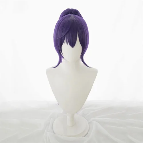 Vista 5 de Xingwang Queen Peluca de cosplay de anime, peluca de cola de caballo morada para mujeres