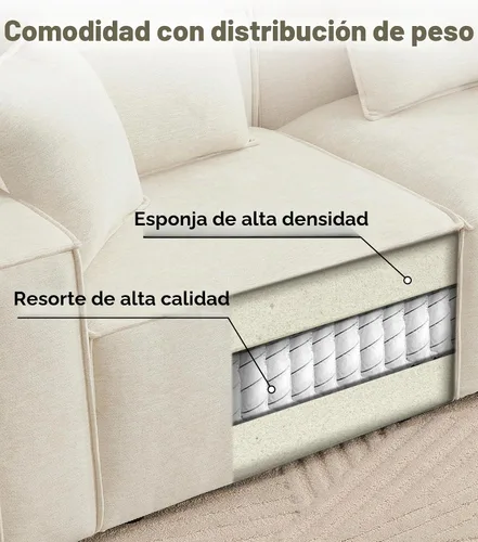 Vista 3 de WILLOVE Juego de sofá modular modular, sofá nube de felpilla con reposabrazos anchos y 8 almohadas, sofás de asiento profundo para sala de estar, 4