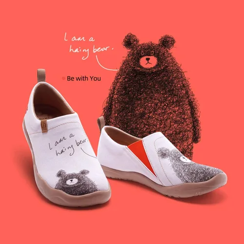 Vista 2 de UIN - Tenis informales tipo mocasines para mujer, de punto, pintados, suaves y cómodos para caminar