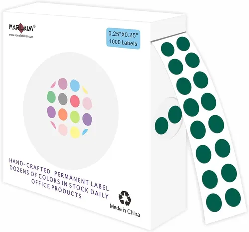 Vista 21 de PARLAIM Calcomanías de punto de código de color de 0.25 pulgadas, 1000 calcomanías de codificación en rollo para oficina, aula de estudiantes, Agua