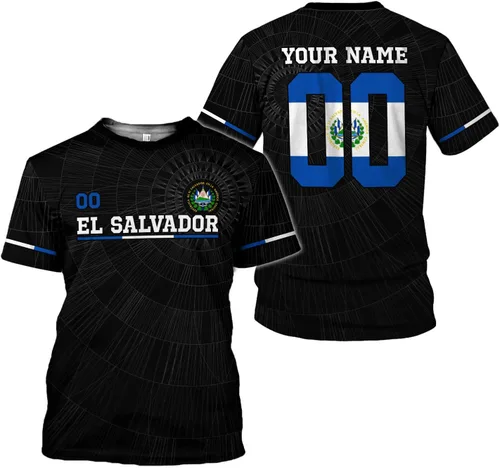 Vista 15 de Camisa personalizada de El Salvador Camiseta personalizada con la bandera de El Salvador para hombres, mujeres, regalo del orgullo salvadoreño de El