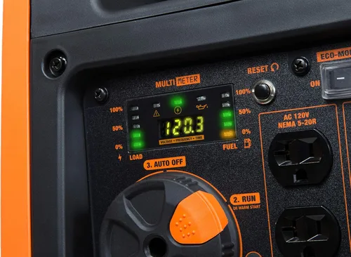 Vista 4 de WEN Generador inversor portátil súper silencioso de 3800 vatios listo para RV con apagado de combustible y arranque eléctrico (56380i)
