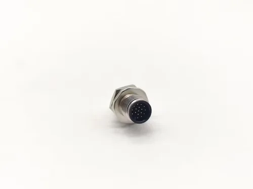 Vista 4 de Elecbee 17 Pin M12 Cable A Code Male Straight Rear Bulkhead Waterproof Panel Receptacles Solder Type