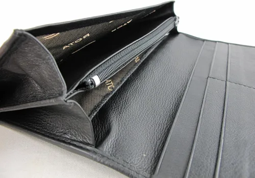 Vista 5 de Pelgio Cartera de cuero genuino Stingray Skin para mujer Negro