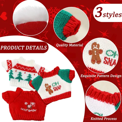 Vista 5 de Juego de 6 piezas de accesorios de ropa para muñeca de Navidad con zapatos para muñeca y botas de nieve para accesorios de muñeca (Lindo)