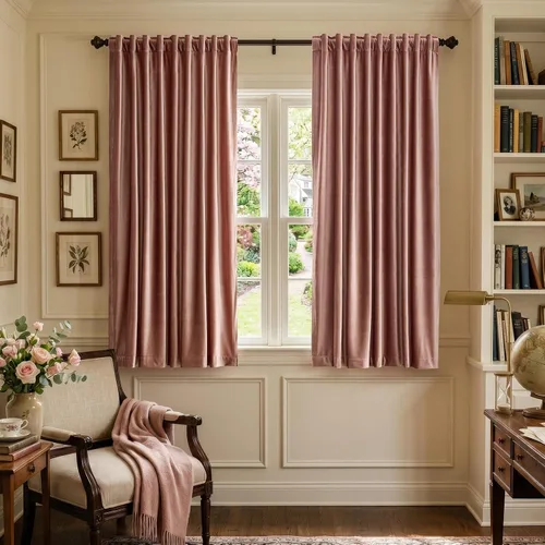 Vista 55 de PRIMROSE Cortinas de terciopelo champán de 63 pulgadas de largo para sala de estar, juego de 2 paneles opacos, bolsillo para barra, pestaña trasera