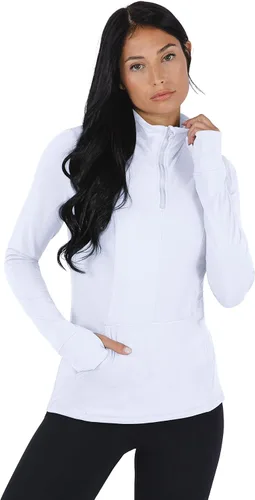 Vista 2 de Yogalicious Nude Tech - Chaqueta de manga larga con media cremallera y bolsillos frontales