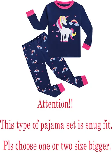 Vista 2 de KikizYe Conjunto de pijamas para niñas, pijamas de manga larga de algodón