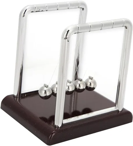 Vista 6 de Newtons Cradle Balance - Bolas de péndulo, bolas oscilantes de energía cinética, herramienta educativa de aprendizaje para oficina, hogar