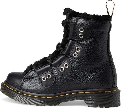 Vista 4 de Dr. Martens Botas de combate con forro de piel de encaje a punta 1460 para mujer