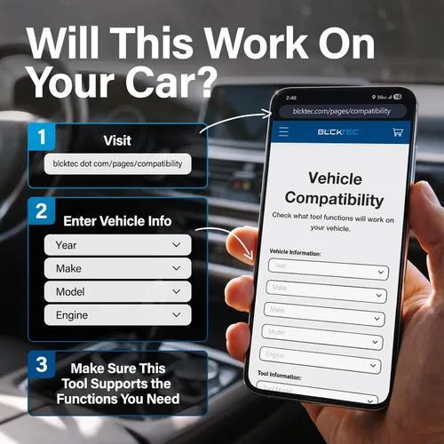Vista 6 de BLCKTEC 440 Herramienta de diagnóstico Bluetooth OBD2 Escáner - Lector y escáner de código de coche - Viene con datos en vivo - Prueba del sistema