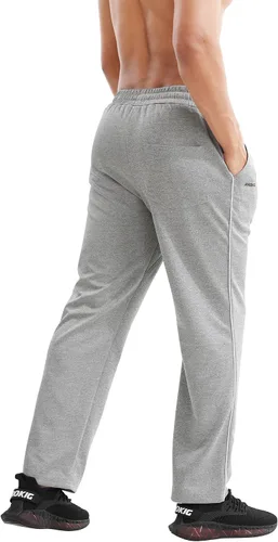 Vista 9 de BROKIG Pantalones deportivos de entrenamiento para hombre con doble bolsillos, parte inferior abierta, holgados, casuales, para descansar