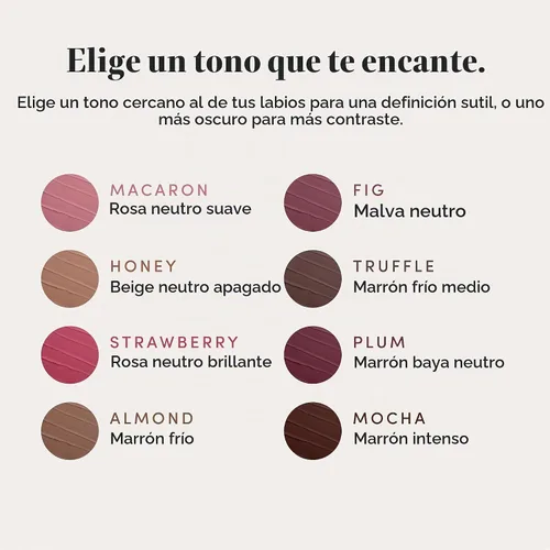 Vista 6 de Ravie Beauty - Lápiz delineador de labios de larga duración, resistente al Almendra (Marrón frío)
