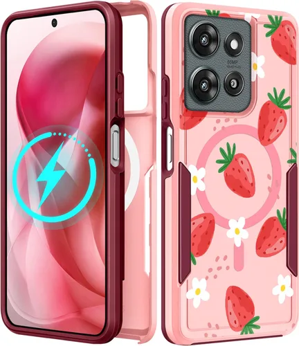 Vista 182 de Funda para Moto G 5G 2024 – Compatible con MagSafe para mujeres y niñas, bonita funda protectora magnética para teléfono, diseño femenino Kawaii