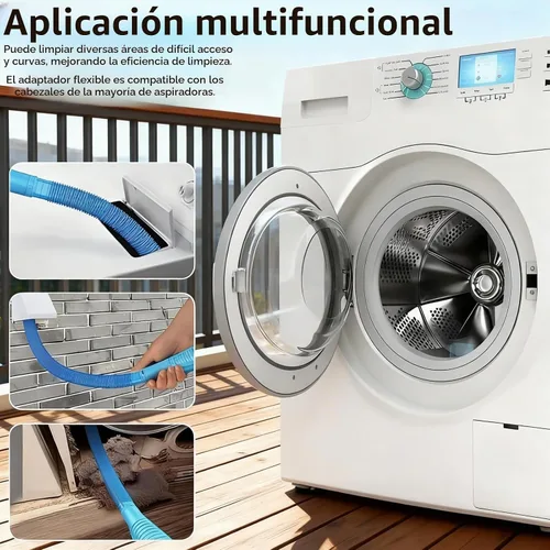 Vista 5 de Kit limpiador de ventilación para secadora, accesorio universal para manguera de vacío y cepillo de pelusa, limpia eficazmente los conductos