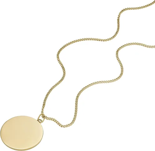 Vista 3 de Fossil Collar de cadena con dije de acero inoxidable grabado chapado para mujer