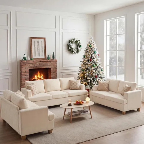 Vista 7 de Apicizon Cloud Couches Juegos de Muebles para Sala de Estar, Juego de Sofá Loveseat de 2 Plazas y Sofá de 3 Plazas para Dormitorio, Cómodo Sofá Cama