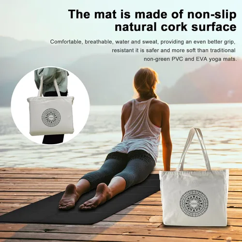 Vista 6 de iodoo Esterilla de yoga plegable de 72 pulgadas de largo x 32 pulgadas de ancho x 0.32 pulgadas, extra gruesa y ancha, alfombrilla de yoga plegable