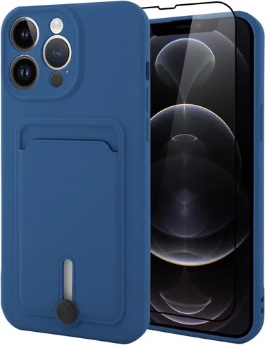 Vista 12 de MZELQ Cartera de TPU Compatible con Funda iPhone 12, Portarjetas Protección de Cámara Cubierta + Protector de Pantalla, Ranura Empujable para Niñas