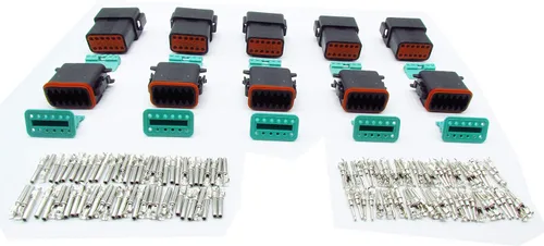 Vista 9 de 5 Sets 2Pin DT Conector kit impermeable sellado enchufe eléctrico carcasa Cable Dt Conector 22-16AWG DT04-2P DT06-2S (negro)